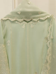 3 Piece - Pure Embroidered Cotton Net Suit S114005