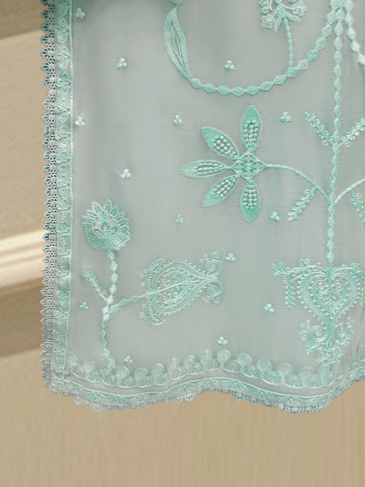 3 Piece - Pure Embroidered Chiffon Suit S113801