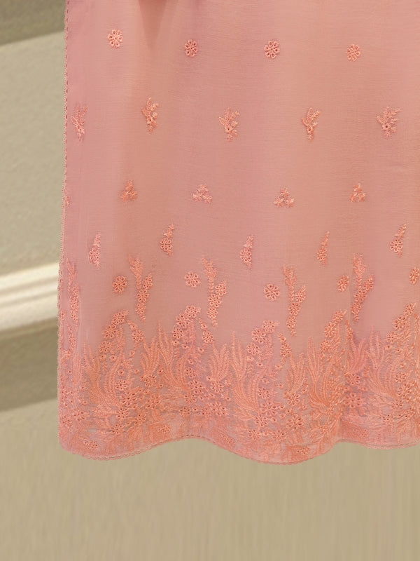 3 Piece - Pure Embroidered Cotton Net Suit S114041