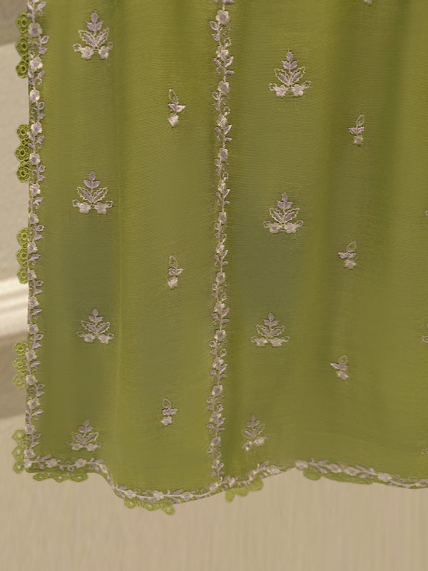 3 Piece - Pure Embroidered Cotton Net Suit S113835