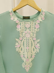 2 Piece - Pure Embroidered Cotton Net Suit S113855