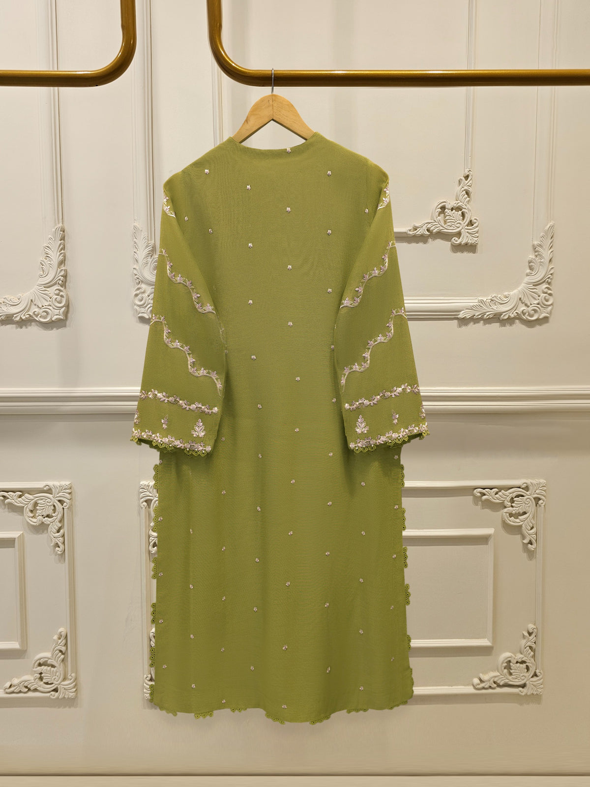3 Piece - Pure Embroidered Cotton Net Suit S113835