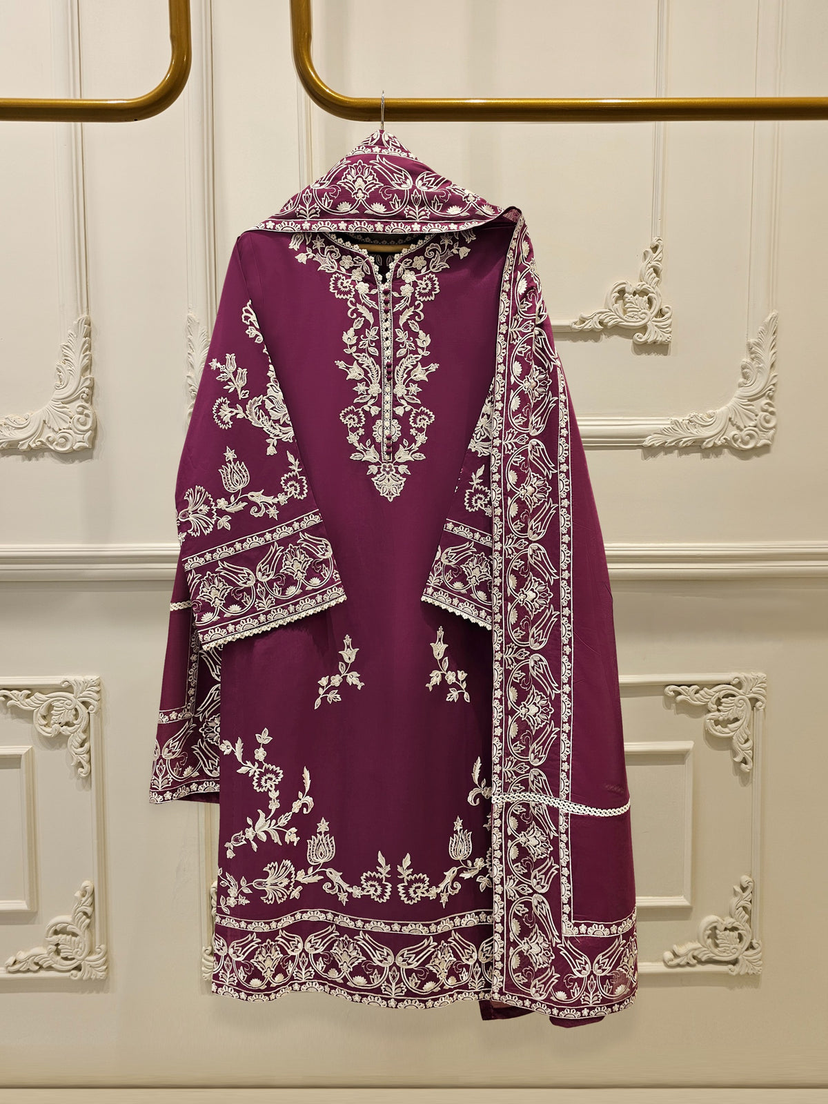 3 Piece- Embroidered Cambric Suit S111750 Main image
