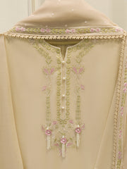 3 Piece - Pure Embroidered Cotton Net Suit S113844