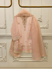 3 Piece- Pure Sheesha Silk Embroidered Suit S113518