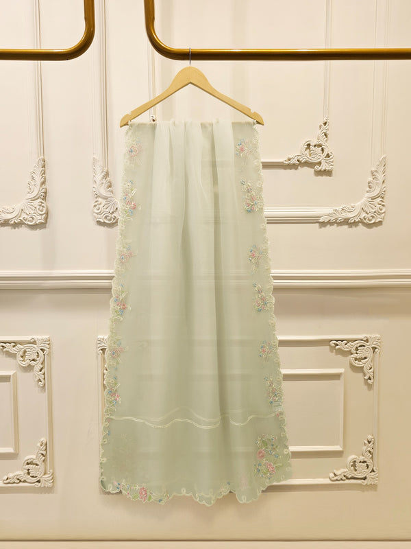 3 Piece- Pure  Sheesha Silk Embroidered Suit S115692