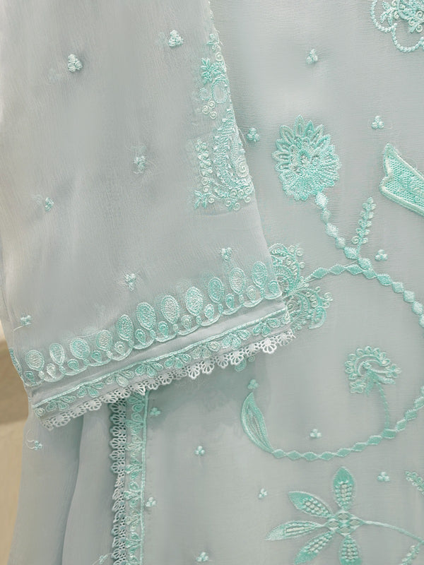 3 Piece - Pure Embroidered Chiffon Suit S113801