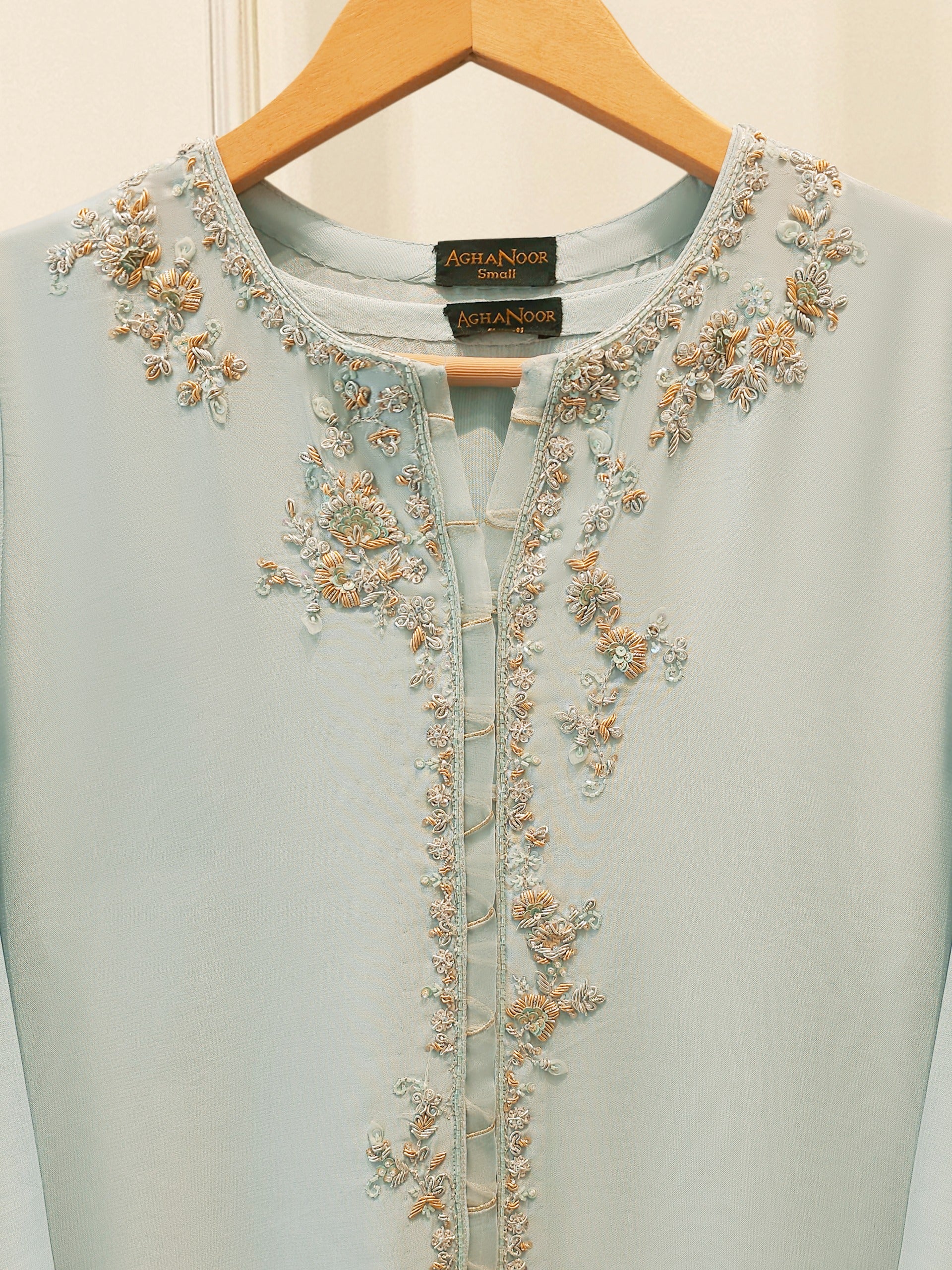 2 Piece- Pure Sheesha Silk Embroidered Suit S115681 Secondary image