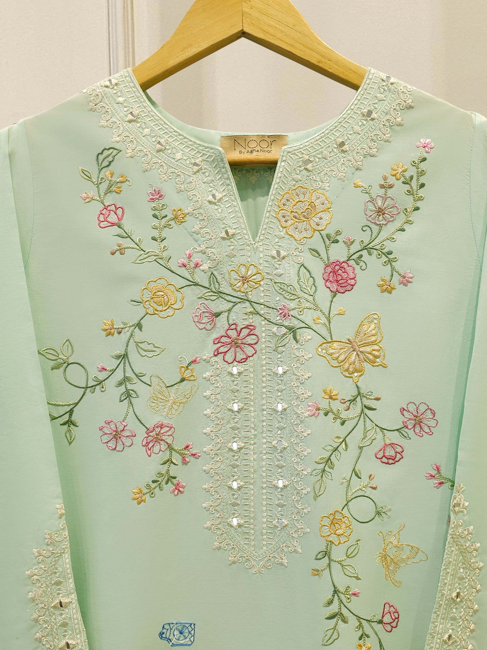 2 Piece - Embroidered Cambric Suit WS00313 Secondary image